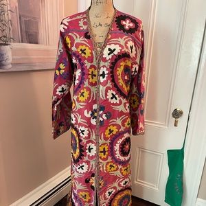 Uzbek chapan Handmade Embroidered Uzbekistan SUZANI Antique Caftan dress Vintag